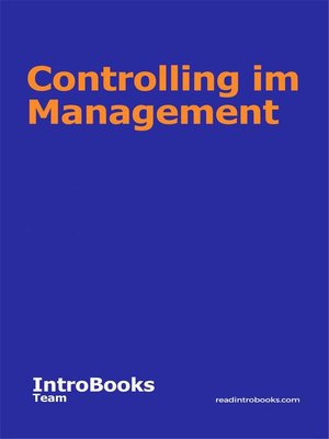 cover image of Controlling im Management